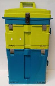 Creative Options Rolling Workstation Locking Drawers Bins Storage Unit. 32"x20"x13"