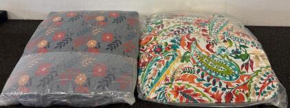4 Floral Boho Chair Cushions