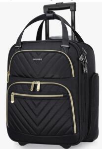 (2) Carry-on Underseat 16-inch Luggage with Wheels, Softside Rolling Carry-on, Lightweight Travel Suitcase for Men Women, Personal Item Rolling Travel Bag New in Box From Amazon