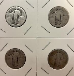 (4) Standing Liberty Quarter Dollar - 90% Silver