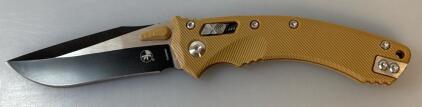 &ldquo;High Quality&rdquo; Brown Folding Knife W/ Silver And Black Blade