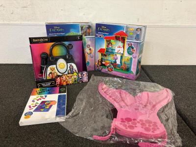 Toy Lot (2) Disney Encato Playsets Mirabel And Antonio (1) Bratz Karaoke Purse with Microphone (1) Tetro Game (1) Mermaid Fin