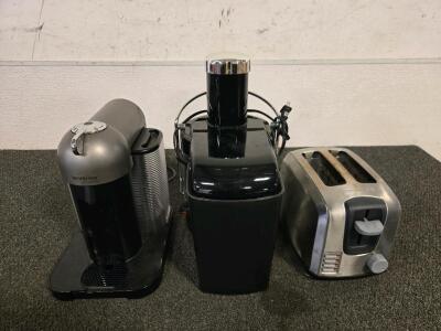 Nespresso Machine, Juicer, Toaster