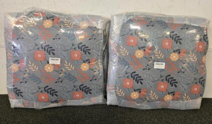(2) GeerDuo Patio Chair Cushion Grey Floral Sets