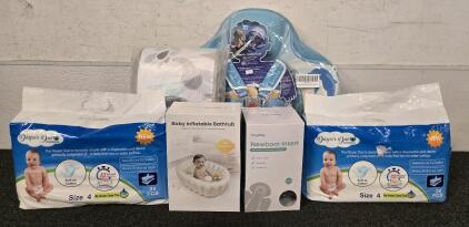 Baby Supplies: Including Diapers, Bathtub, Pool Floater, & More