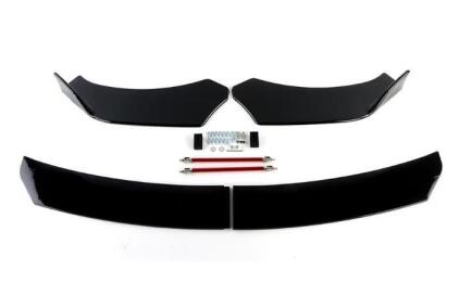 (5) General Purpose Type Front Bumper Lip Splitter + Strut Rods Kit Car Interior Replacement Parts Accessories<br/>
