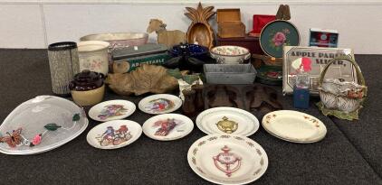 Antique Collection (4) Norman Rockwell Display Plates (2) Matching Geese Cologne Bottles (2) Avon Anniversary Plates And More SEE PICTURES