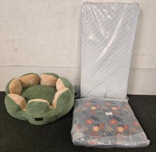 Baby Mattress 18"x35", Patio Chair Cushions & Dog Bed