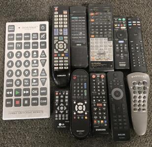 (11) Various Remote Controls Including: Jumbo Universal Remote, Samsung, Sony, Pioneer & More
