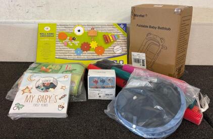 Baby Lot (1) Wall Game Crocodile (1) Foldable Baby Bath (1) Alphabet Rug (1) Baby&rsquo;s First Year Photo Albumn (1) Crib Fan And More
