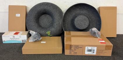 BRAND NEW PRODUCTS!! (1) Natural Wood Bird Playground, (2) Round Cat Toy With Remote Control Mouse, (1) Box Of Applaws Tuna Fillet In Broth Natural Cat Food, And More!!