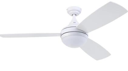Prominence Home Kailani, 52 Inch Contemporary Indoor LED Ceiling Fan with Light, Pull Chain, Three Mounting Options, Dual Finish Blades, Reversible Motor - 51636-01 (White)