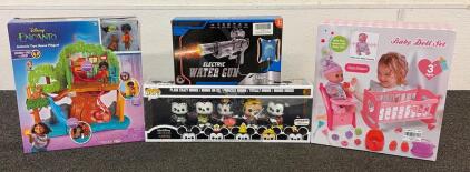 BRAND NEW PRODUCTS!! (1) Box Of Funko Pop Minnie Mouse 5-Pack, (1) Baby Doll Set, (1) Encanto Antonio Tree House Playset, And More!!