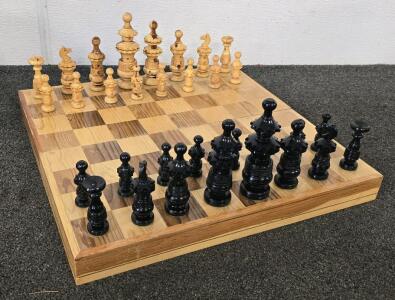 Wooden Chess Set- 18"x18"x 1.25" Board, Pieces 2.5"-6"