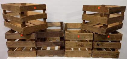 (6) Antique-Style Wooden Crates. 12"x20"x12"
