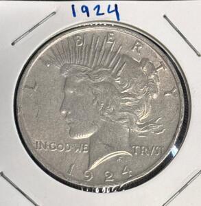 1924 Liberty Peace Silver Dollar Coin