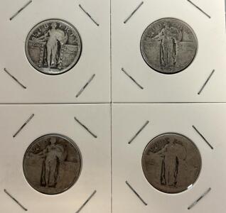 (4) Standing Liberty Quarter Dollar - 90% Silver