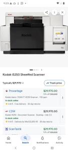 Kodak i5250 - RETAIL $29,500 Document Scanner - Desktop - USB 2.0 NEW IN BOX,