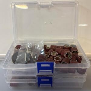 (2) 75pcs Dremel Sanding Drums And Cutt Off W/ Mandrels
