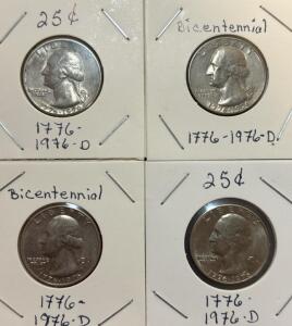 (4) Bicentennial Quarters 1776-1976D