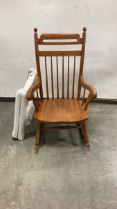 Wood Rocking Chair & Step Stool