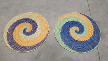 Decorative Woven Basketry Placemats, Multicolor, 29 Inch Diameter