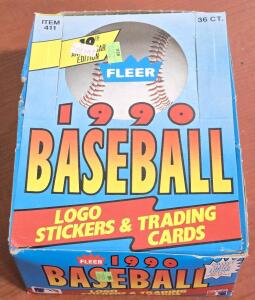 Fleer 1990 Baseball Player Card Pack Box