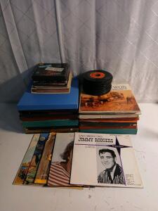 (28) Assorted Vinyl Records Including Jimmy Rodger, Bife Rose And More (58) Assorted Mini Vinyl Records Including Rodger Miller, Frank Sinatra And More