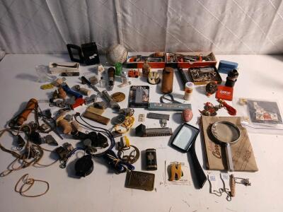 (30+) Vintage Trinkets (1) Vintage 2002 Betty Crocker Salt Lake Olympics Pin (1) Magnifying Glass & More
