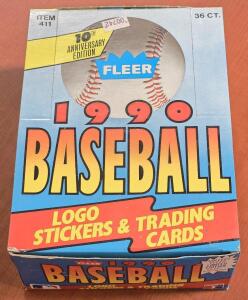 Fleer 1990 Baseball Player Card Pack Box