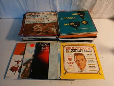 (50) Assorted Vinyl Records Including Johnny Cash, Neil Diamond And More