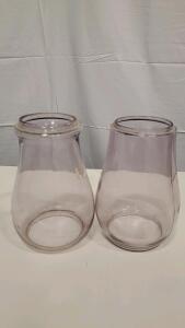 Clear Glass Lamp Chimneys, Set of 2, 10-inch Height