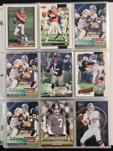 Binder of HOF QBs NFL Cards: John Elway, Joe Namath & More! (153 Cards)