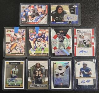(10) Assorted Autographed Football Cards