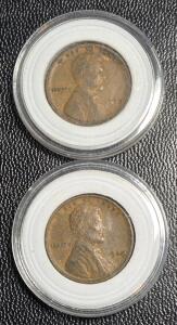 (2) 1909 V.D.B. US Wheat Pennies