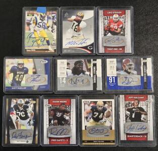 (10) Assorted Autographed Football Cards