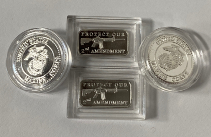 (4) 1-Gram .999 Silver Bars/ Bullions