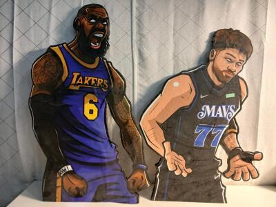 34" Luka Dončić Mavs #77 Foam Cutout & 39" LeBron James Lakers #6 Foam Cutout