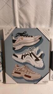 (3) 14"x11" Designer Sneaker Wall Art