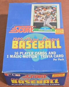 Score 1989 Baseball Player Card Pack Box