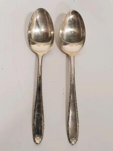 Alvin Sterling Silver Spoons, Southern Charm Pattern, 7.5 in