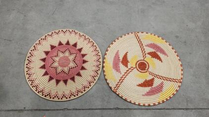 Handcrafted Woven Basket Wall Decor, 15" Diameter, Multi-Color