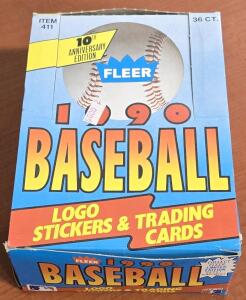 Fleer 1990 Baseball Player Card Pack Box