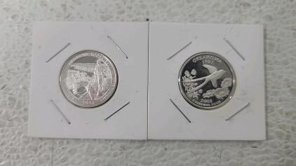 2016 Theodore Roosevelt Quarter & 2008 Oklahoma State Quarter Coin Set