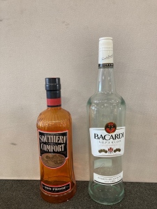 Southern Comfort Display Bottle And Bacardi Superior Puerto Rican Rum