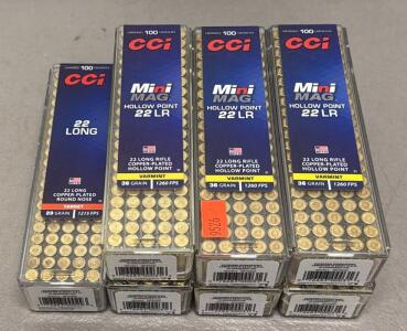 CCI Mini-Mag .22 LR Rimfire Ammunition, 36 Grain, 1260 FPS, 700 Rounds