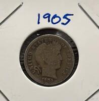United States Barber Dime Collection 1901, 1905, 1911, 1912, Silver Composition - 3