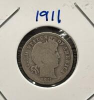 United States Barber Dime Collection 1901, 1905, 1911, 1912, Silver Composition - 4