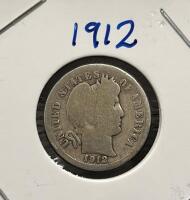 United States Barber Dime Collection 1901, 1905, 1911, 1912, Silver Composition - 5
