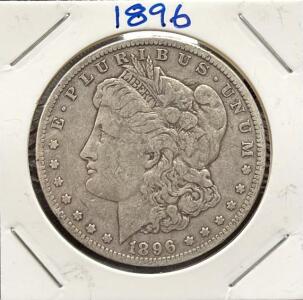 1896 Morgan Dollar Coin, United States, Silver Composition